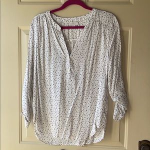 Cream and black blouse